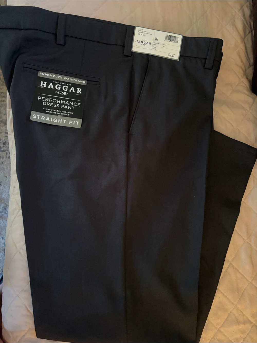 Haggar Men's Straight Fit Performance Dress Pants - Black